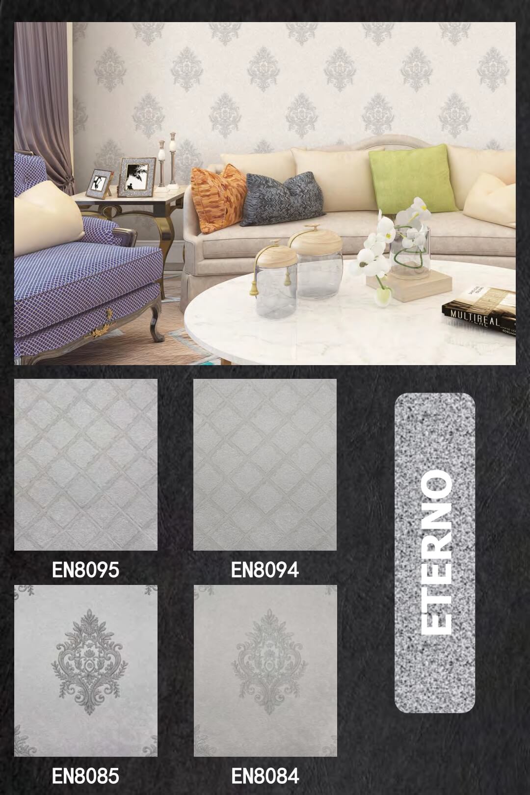 Beautiful European Style Pvc Wallpaper for Home Decoration from China