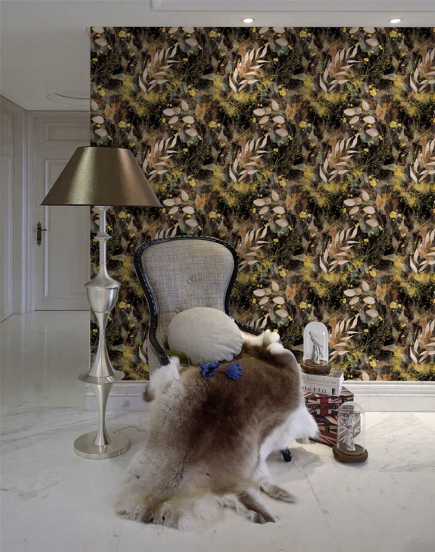 Green Leaf Design Wallpaper For Modern Bedroom from China manufacturer