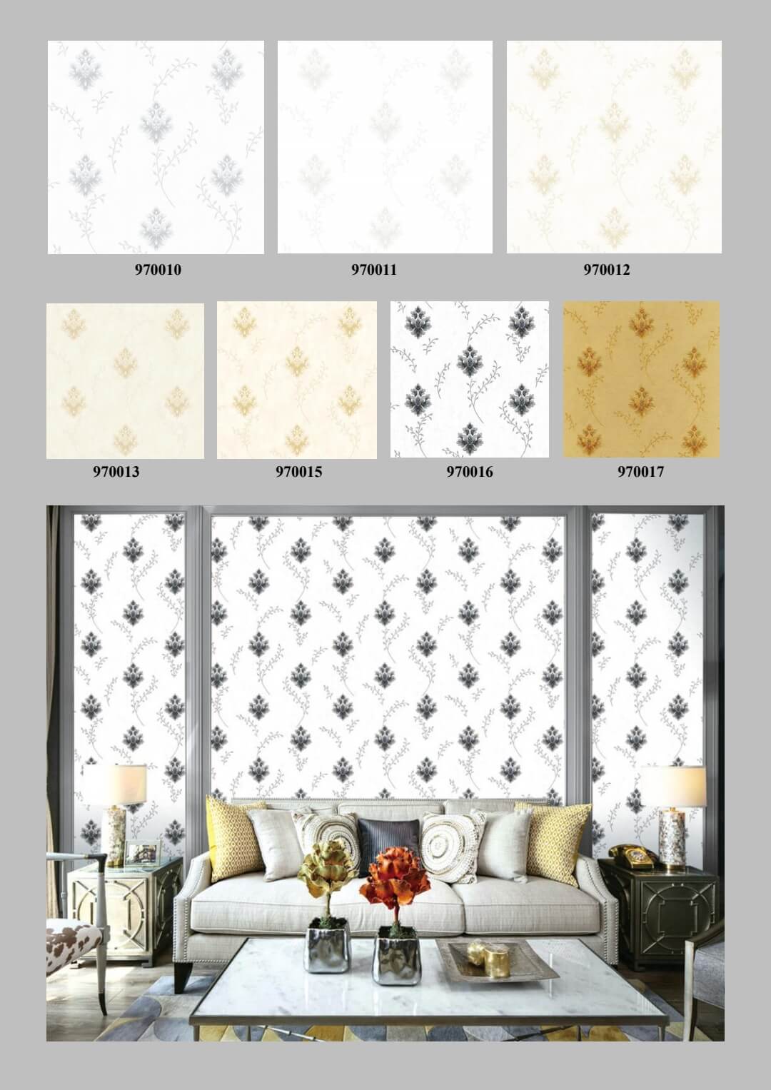 Textured Damask Embossed Luxury PVC Wallpaper Suppliers from China