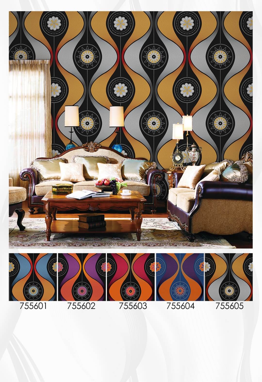 metallic coated plain PVC Wallpaper for furniture from China